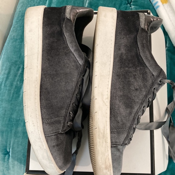 WHBM Kicks Grey Velvet Sneakers - Size 9. - Picture 2 of 5